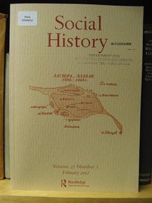 Imagen del vendedor de Social History: Volume 37, Number 1, February 2012 a la venta por PsychoBabel & Skoob Books