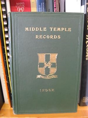Bild des Verkufers fr Minutes of Parliament of the Middle Temple, Vol. IV: Index of Persons and Places zum Verkauf von PsychoBabel & Skoob Books