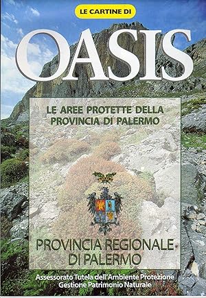 Pieghevole a quattro ante doppie "Le aree protette della provincia di Palermo" con mappa. Oasis, ...