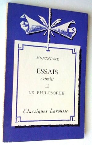 Bild des Verkufers fr Essais. Extraits (3 volumes) zum Verkauf von Claudine Bouvier