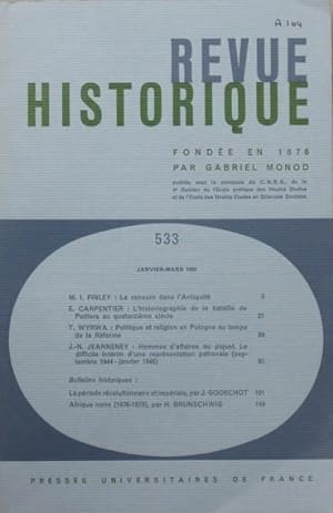 Image du vendeur pour REVUE HISTORIQUE numro 533 janvier-mars 1980 mis en vente par Bouquinerie L'Ivre Livre