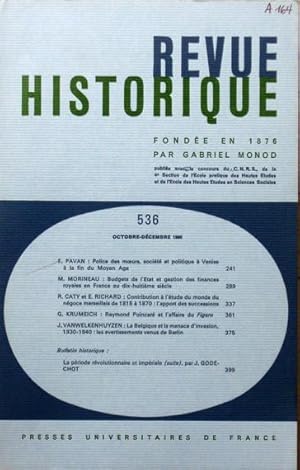 Image du vendeur pour REVUE HISTORIQUE numro 536 octobre-dcembre 1980 mis en vente par Bouquinerie L'Ivre Livre