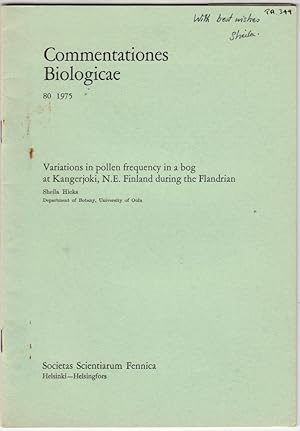 Immagine del venditore per Variations in pollen frequency in a bog at Kangerjoki, N.E. Finland during the Flandrian (Commentationes biologicae) venduto da *bibliosophy*