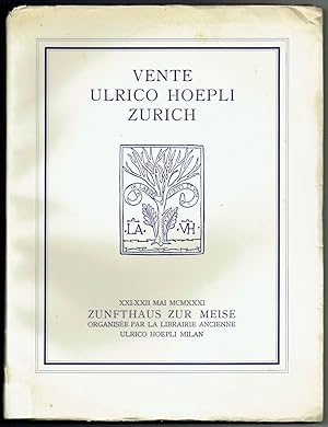 Vente aux enchères 21-22 Mai 1931 à Zurich.