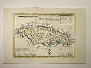 Bild des Verkufers fr The Island of Jamaica. Divided into ist Principal Parishes with the Roads & c. Kartenblatt aus dem Atlas Minor. zum Verkauf von Versandantiquariat Christine Laist