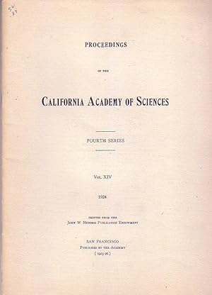 Bild des Verkufers fr Proceedings of the California Academy of Sciences Fourth series vol XIV zum Verkauf von Rainy Day Paperback