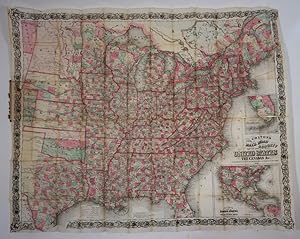 Colton's New Railroad and County Map of the United States, Canadas, & c. Folding pocket map