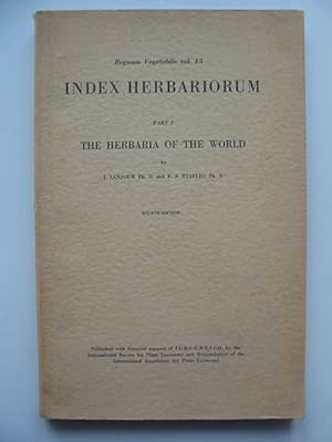 Seller image for INDEX HERBARIORUM PART I THE HERBARIA OF THE WORLD for sale by Stella & Rose's Books, PBFA
