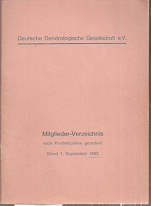 Imagen del vendedor de Mitgliederverzeichnis Stand 1.September 1982 nach Postleitzahlen a la venta por Clivia Mueller