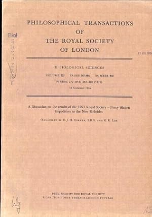 A Discussion on the results of the 1971 Royal Society - Percy Sladen