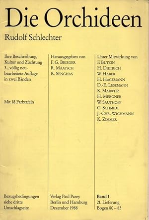 Bild des Verkufers fr Die Orchideen Band I. 21.Lieferung Bogen 80-83 zum Verkauf von Clivia Mueller