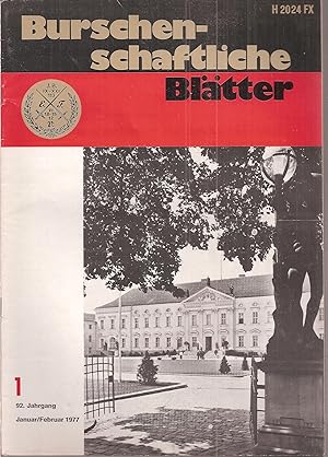 Bild des Verkufers fr Burschenschaftliche Bltter 92.Jahrgang 1977 Heft 1 zum Verkauf von Clivia Mueller