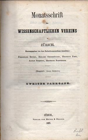 Monatsschrift des Wissenschaftlichen Vereins in Zürich 2.Jahrgang 1857
