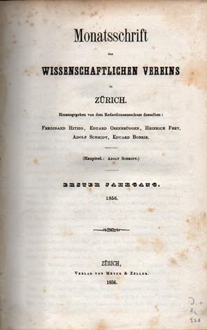 Monatsschrift des Wissenschaftlichen Vereins in Zürich 1.Jahrgang 1856