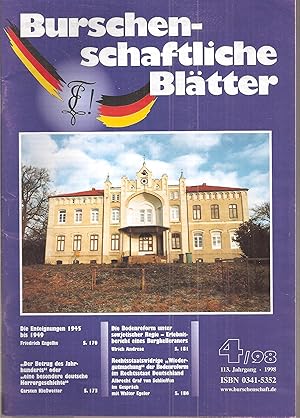 Burschenschaftliche Blätter 113.Jahrgang 1998 Heft 4