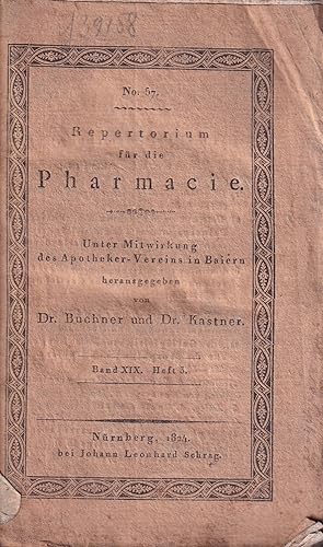 Imagen del vendedor de Repertorium fr die Pharmacie 19.Band Heft 3 Jahr 1824 a la venta por Clivia Mueller