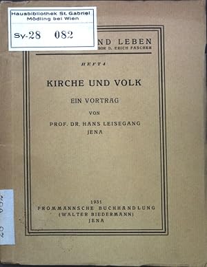 Bild des Verkufers fr Kirche und Volk; Ein Vortrag. Student und Leben, Heft 4; zum Verkauf von books4less (Versandantiquariat Petra Gros GmbH & Co. KG)