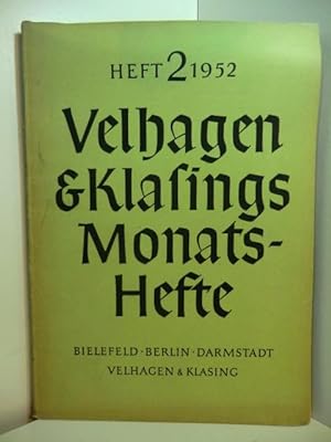 Bild des Verkufers fr Velhagen & Klasings Monats-Hefte. Heft 2, 1952 zum Verkauf von Antiquariat Weber