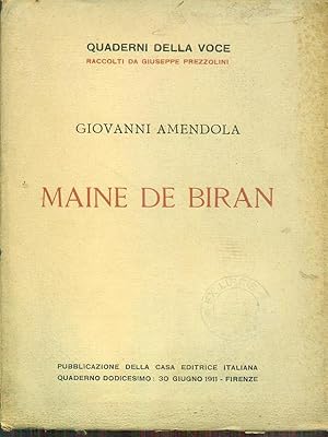 Bild des Verkufers fr Maine de biran zum Verkauf von Librodifaccia