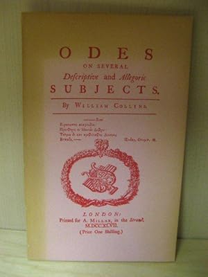 Imagen del vendedor de Odes on Several Descriptive and Allegoric Subjects 1747 a la venta por PsychoBabel & Skoob Books