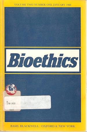 Image du vendeur pour Bioethics [Journal] Volume Two Numbers One, Two and Three. mis en vente par Snookerybooks