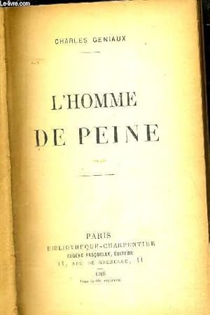 Bild des Verkufers fr L'HOMME DE PEINE zum Verkauf von Le-Livre