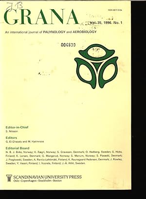 Seller image for GRANA, An international journal of Palynology and Aerobiology, Vol. 35, 1996, No. 1. for sale by Antiquariat Bookfarm