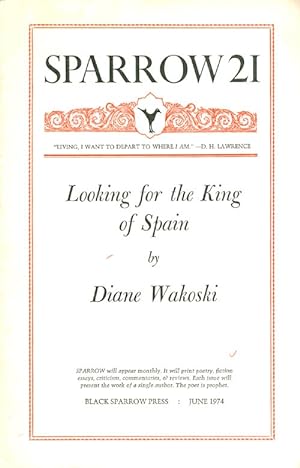 Bild des Verkufers fr Sparrow 21: Looking for the King of Spain (June 1974) zum Verkauf von The Haunted Bookshop, LLC