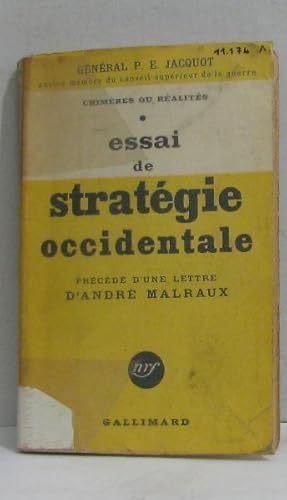 Image du vendeur pour Chimres ou ralits - essai de stratgie occidentale prcd d'une lettre d'andr malraux mis en vente par crealivres