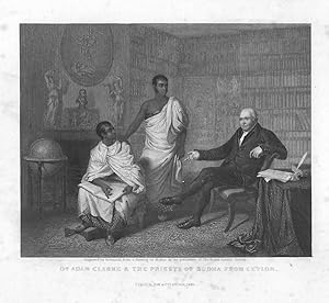 clarke, Adam & the Buddhist Monks from Ceylon - An Original Antique Engraved Portrait