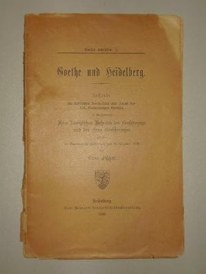 Imagen del vendedor de Goethe und Heidelberg. Festrede zur stdtischen Goethefeier a. Anla des 150 Geb. Goethes. a la venta por Antiquariat Lehmann-Dronke