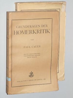 Bild des Verkufers fr Grundfragen der Homerkritik. 2 Teile. (2. Hlfte hrsg. von Ewald Bruhn). 3., umgearb. u. erw. Aufl. zum Verkauf von Antiquariat Lehmann-Dronke