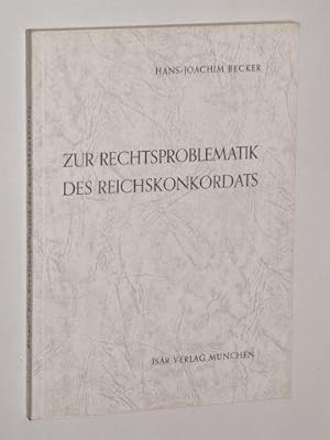 Immagine del venditore per Zur Rechtsproblematik des Reichskonkordats. venduto da Antiquariat Lehmann-Dronke