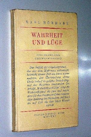 Imagen del vendedor de Wahrheit und Lge. a la venta por Antiquariat Lehmann-Dronke