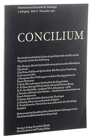 Bild des Verkufers fr Concilium. Internationale Zeitschrift fr Theologie. Jahrg. 7, Heft 11 (1971). zum Verkauf von Antiquariat Lehmann-Dronke