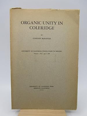 Organic Unity in Coleridge (First Edition)