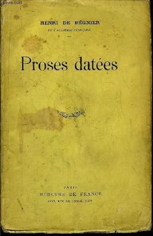 Image du vendeur pour PROSES DATEES mis en vente par Le-Livre