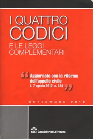 Imagen del vendedor de I quattro codici Civile e di procedura civile Penale e di procedura penale e le leggi complementari. a la venta por Di Mano in Mano Soc. Coop