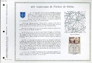 FEUILLET ARTISTIQUE PHILATELIQUE - PAC - 68 - 14 - 50° ANNIVERSAIRE DE L'ENCLAVE DE VALREAS