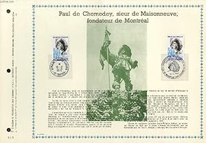 FEUILLET ARTISTIQUE PHILATELIQUE - PAC - 72 - 04 - PAUL DE CHOMEDEY, SIEUR DE MAISONNEUVE, FONDAT...