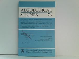 Algological Studies 76 / Archiv für Hydrobiologie, Supplement Volumes - No. 106