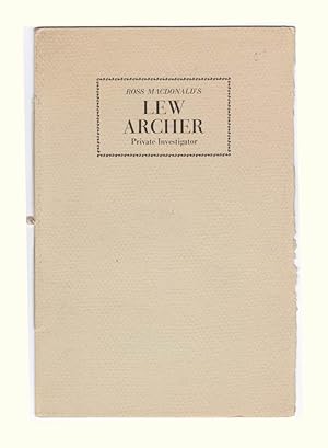 LEW ARCHER. Private Investigator