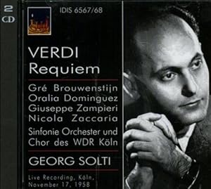 Image du vendeur pour Messa da Requiem. Live Recording, Koln, November 17, 1958. Sinfonie Orchester und Chor des WDR Koln. Georg Solti. Gr Brouwenstijn. Oralia Dominguez. Giuseppe Zampieri. Nicola Zaccaria. mis en vente par FIRENZELIBRI SRL