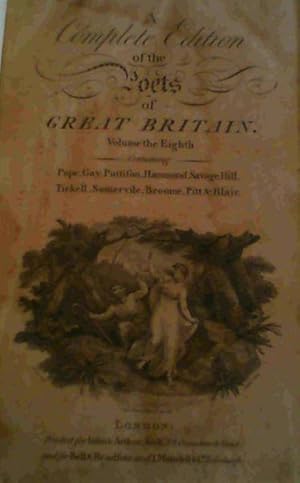 Bild des Verkufers fr The Works of the British Poets with Prefaces, Biographical and critical by . : Volume Eighth containing Pope, Gay, Tickell, Somerville, Pattison, Hammond, Savage, Hill, Broome, Pitt and Blair. zum Verkauf von Chapter 1