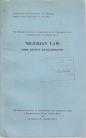 Seller image for Nigerian Law - Some recent developments for sale by Snookerybooks