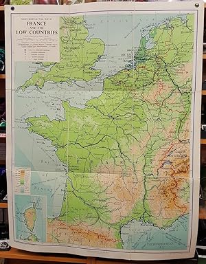 Philips' Regional Wall Map of France and the Low Countries - Physical