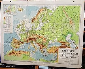 Philips' Comparative Wall Atlas of Europe - Relief of Land and Communications