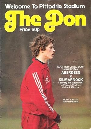 The Don Matchday Magazine. Aberdeen v. Kilmarnock, Scottish League Cup, Group Section 3.