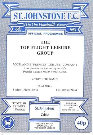 St Johnstone F.C. Official Programme, The One Hundredth Season, Premier League Match, Saturday 3r...