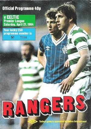 Rangers v Celtic Premier League, Saturday 21 April 1984.